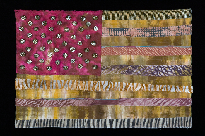 A textile art called the Flag with different materials